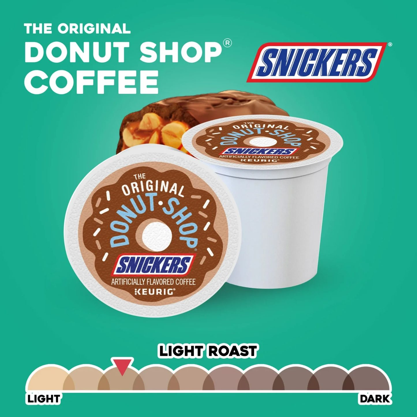 The Original Donut Shop, Snickers Flavored K-Cup Coffee Pods, 24 Count