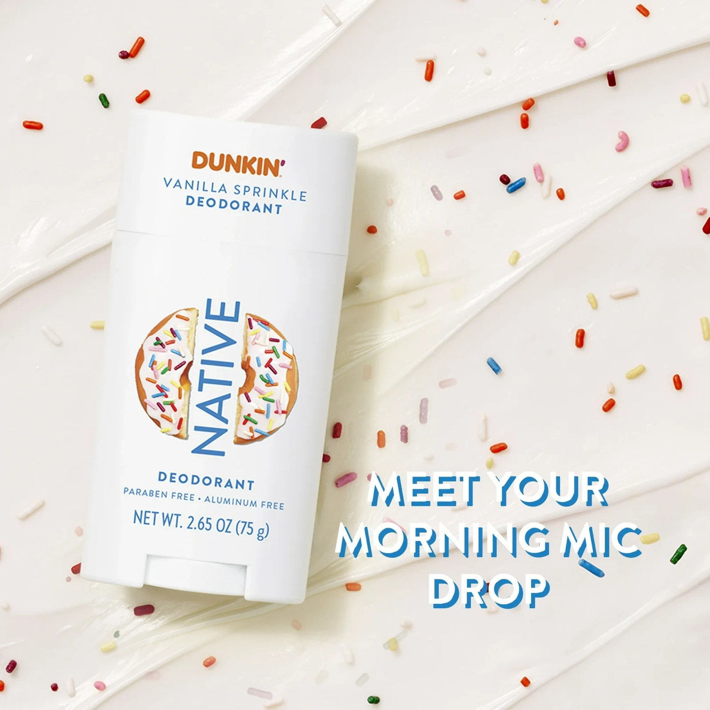 Native Dunkin' Deodorant, Aluminum Free, Vanilla Sprinkle, 2.65 oz