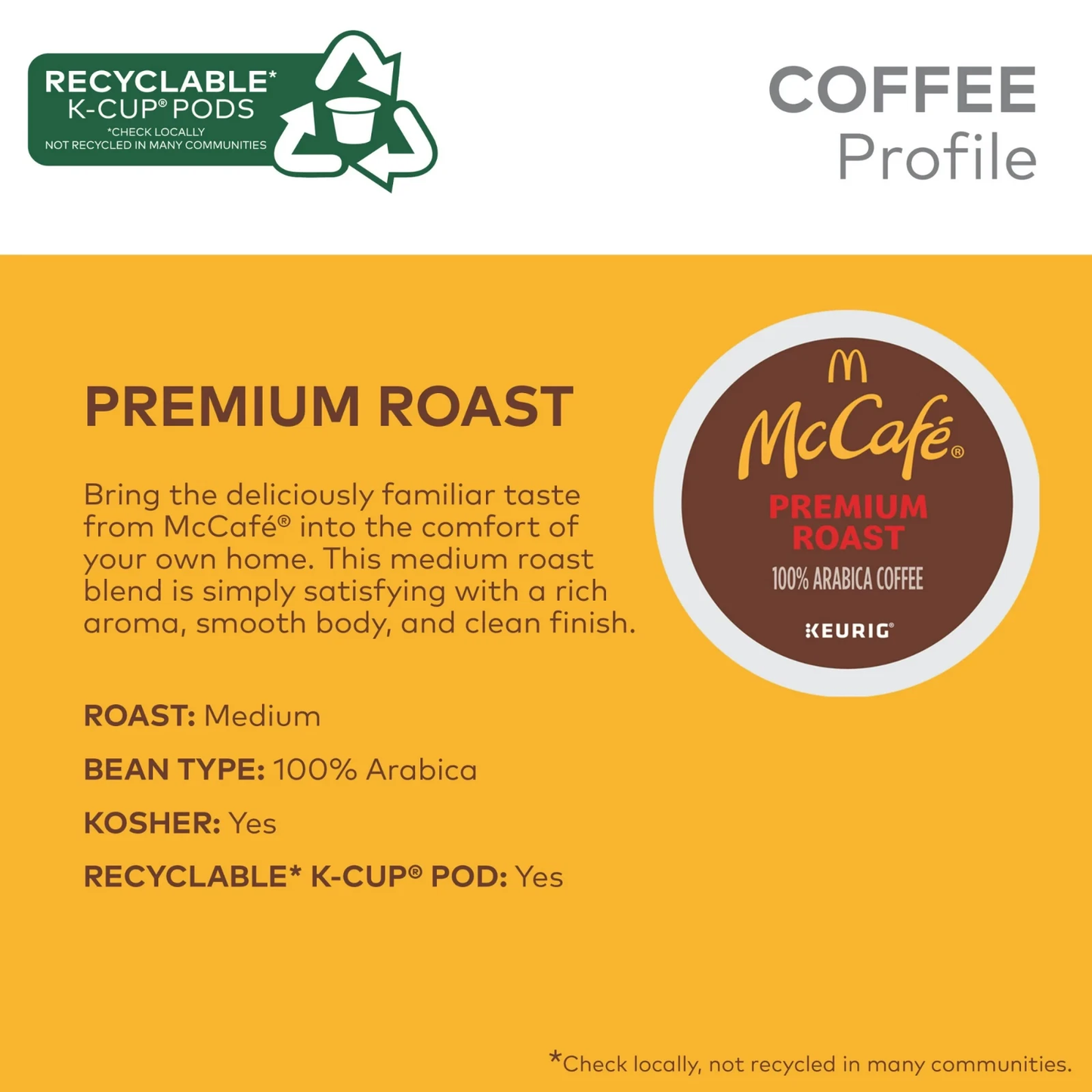 McCafe, Premium Medium Roast K-Cup Coffee Pods, 60 Count