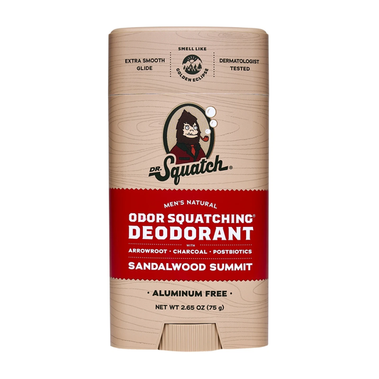 Dr. Squatch Sandalwood Summit Natural Deodorant for Men, 2.65 oz