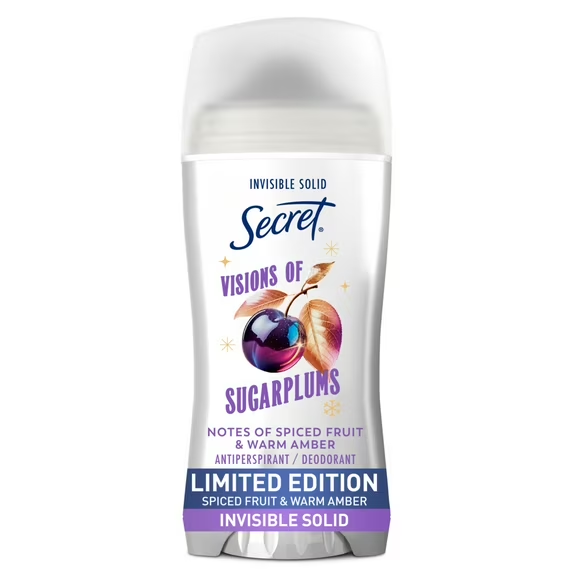 Secret Fresh Invisible Solid Antiperspirant and Deodorant for Women, Sugarplum 2.6 oz