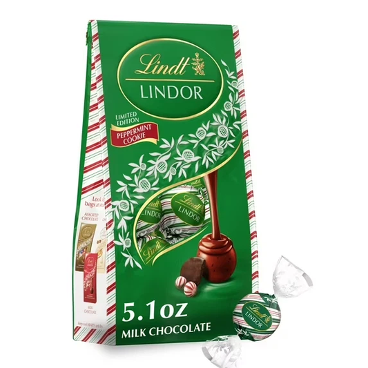 Lindt LINDOR Limited Edition Peppermint Chocolate Christmas Truffles 5.1 oz