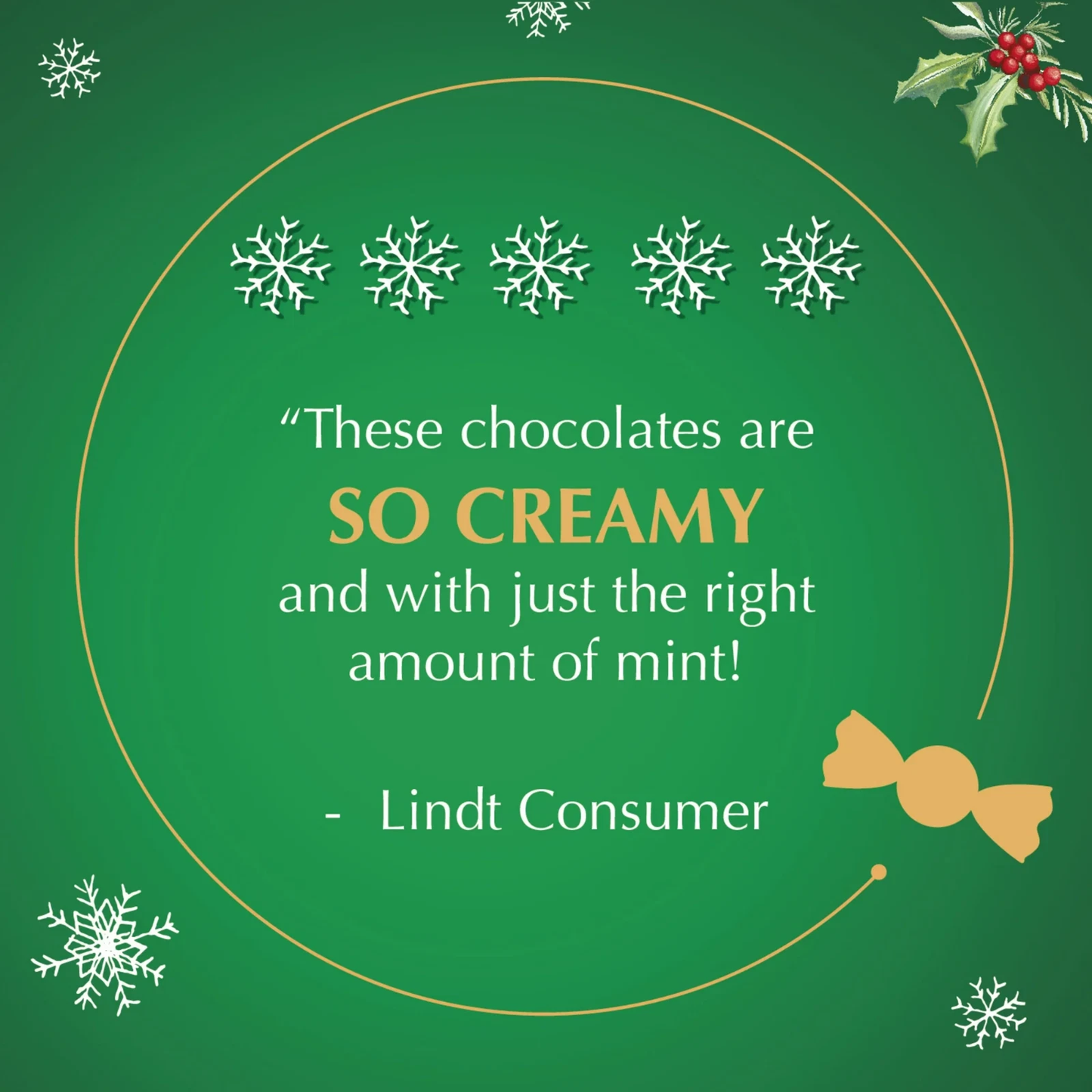 Lindt LINDOR Limited Edition Peppermint Chocolate Christmas Truffles 5.1 oz