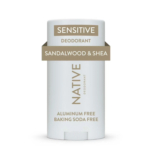 Native Deodorant, Aluminum Free, Sensitive Deodorant Sandalwood & Shea Butter Scent 2.4 oz