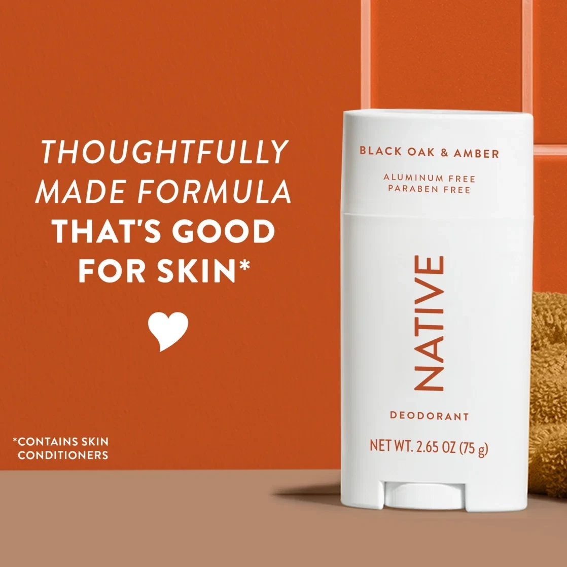 Native Deodorant, Aluminum Free, Deodorant Black Oak & Amber Scent 2.6 oz
