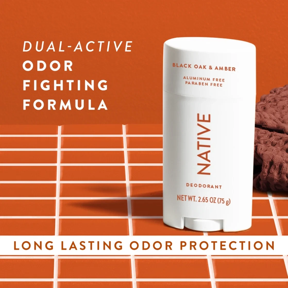 Native Deodorant, Aluminum Free, Deodorant Black Oak & Amber Scent 2.6 oz