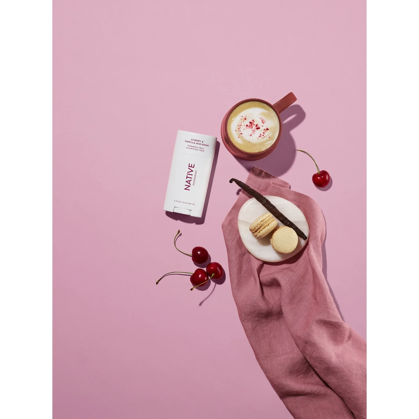 Native Deodorant, Aluminum Free, Deodorant Cherry & Vanilla Macaron Scent 2.6 oz