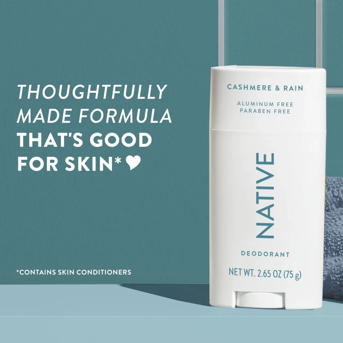 Native Deodorant, Aluminum Free, Deodorant Cashmere & Rain Scent 2.6 oz