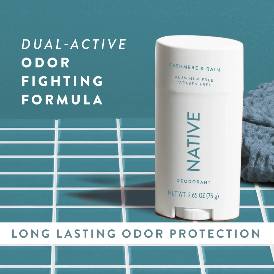 Native Deodorant, Aluminum Free, Deodorant Cashmere & Rain Scent 2.6 oz