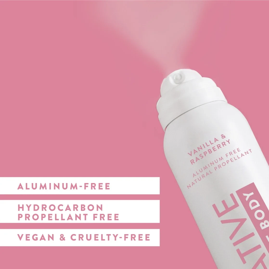 Native Deodorant, Aluminum Free, Sensitive Whole-Body Spray Deodorant Vanilla & Raspberry Scent 3.5 oz