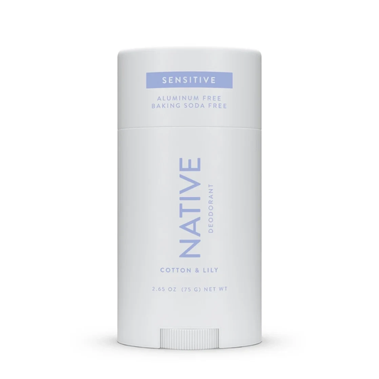 Native Deodorant, Aluminum Free, Sensitive Deodorant Cotton & Lily Scent 2.4 oz