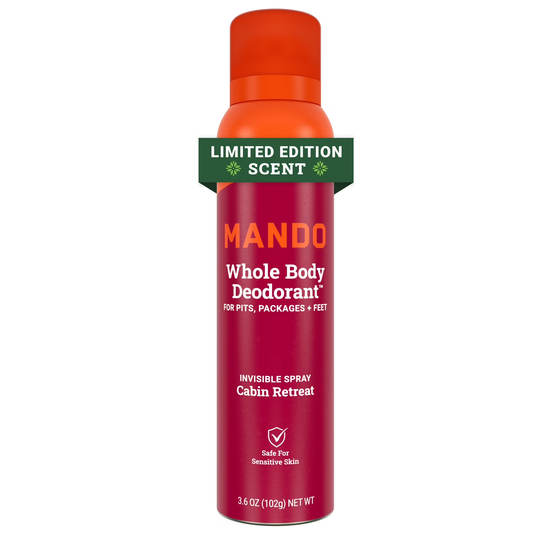 Mando Limited Edition Whole Body Deodorant Spray for Men, Aluminum Free, Cabin Retreat Scent, 3.6 oz