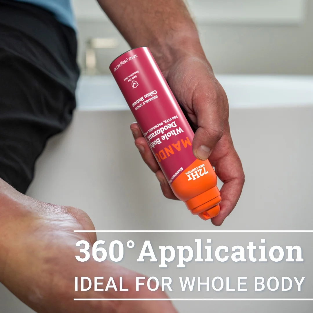 Mando Limited Edition Whole Body Deodorant Spray for Men, Aluminum Free, Cabin Retreat Scent, 3.6 oz