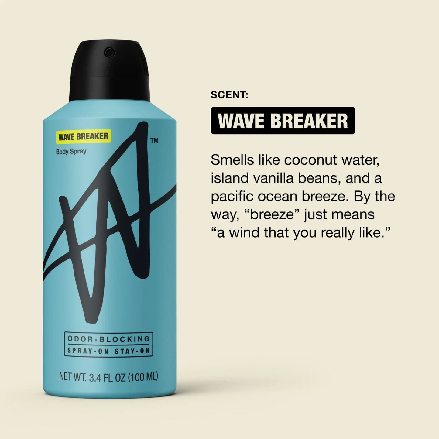 W By Jake Paul Body Spray - Odor Blocking - Long Lasting Wave Break - 3.4 fl oz