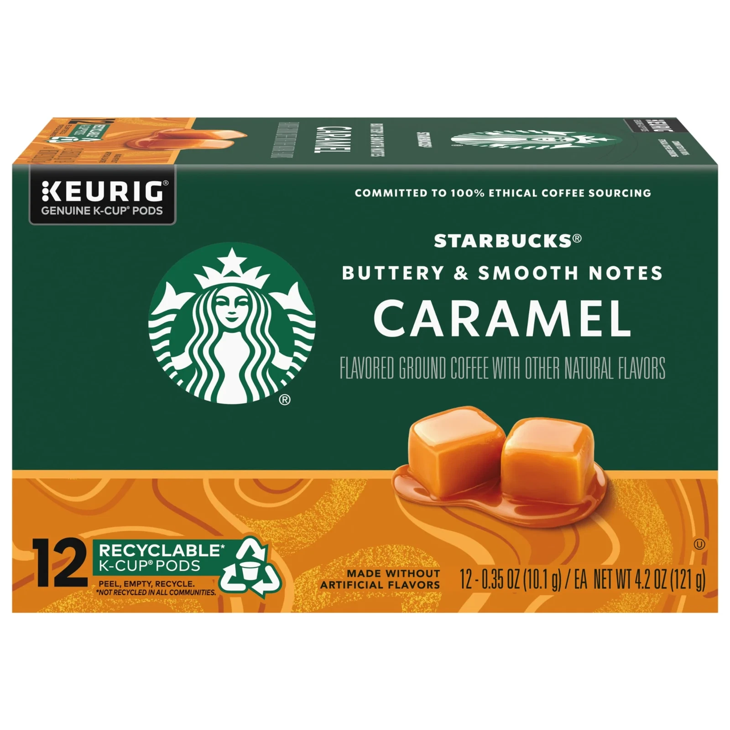 Starbucks Caramel Medium Roast Coffee, Keurig K-Cup Coffee Pods, 12 Count