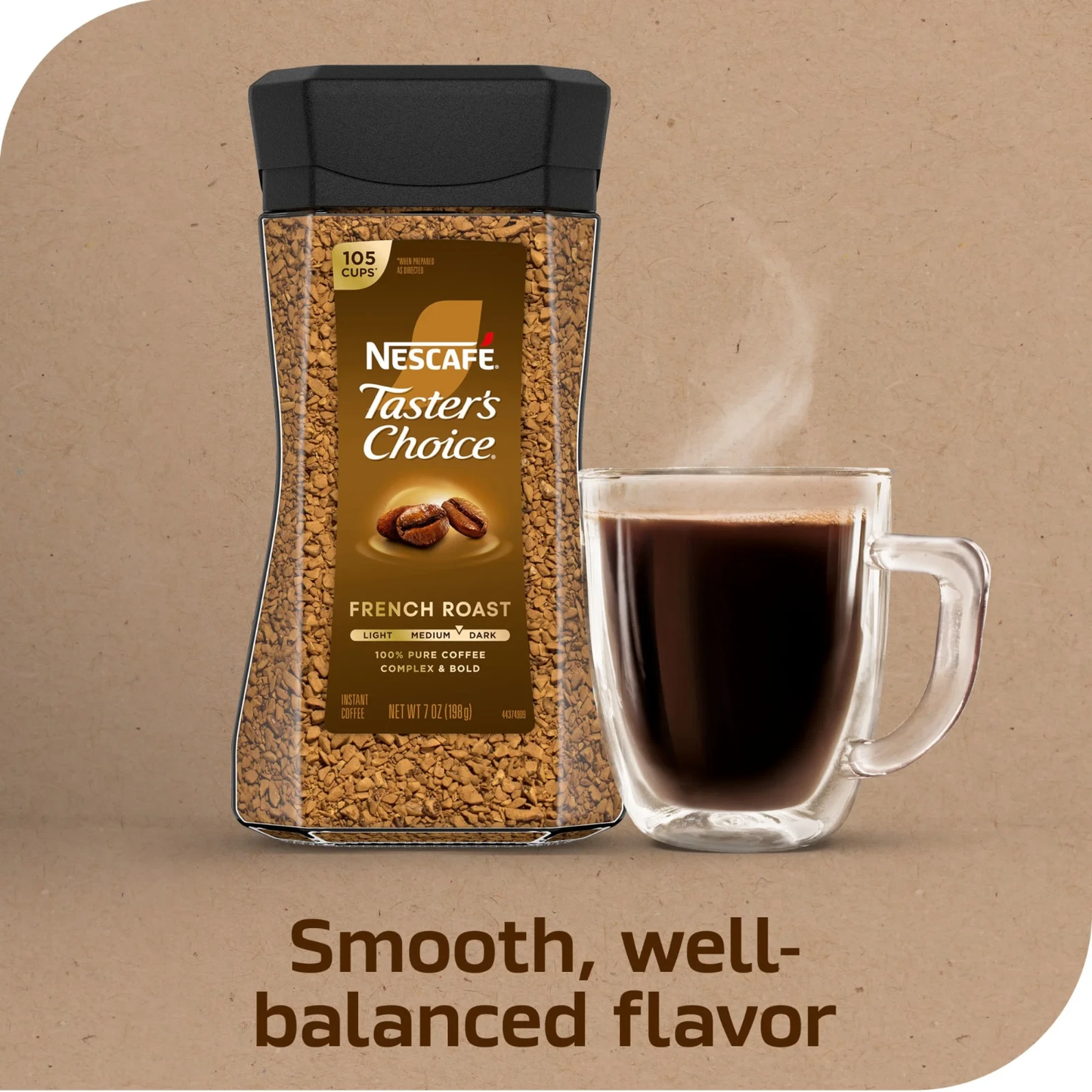 NESCAFÉ Taster's Choice French Roast, Dark Roast Coffee, Instant Coffee, 7 oz