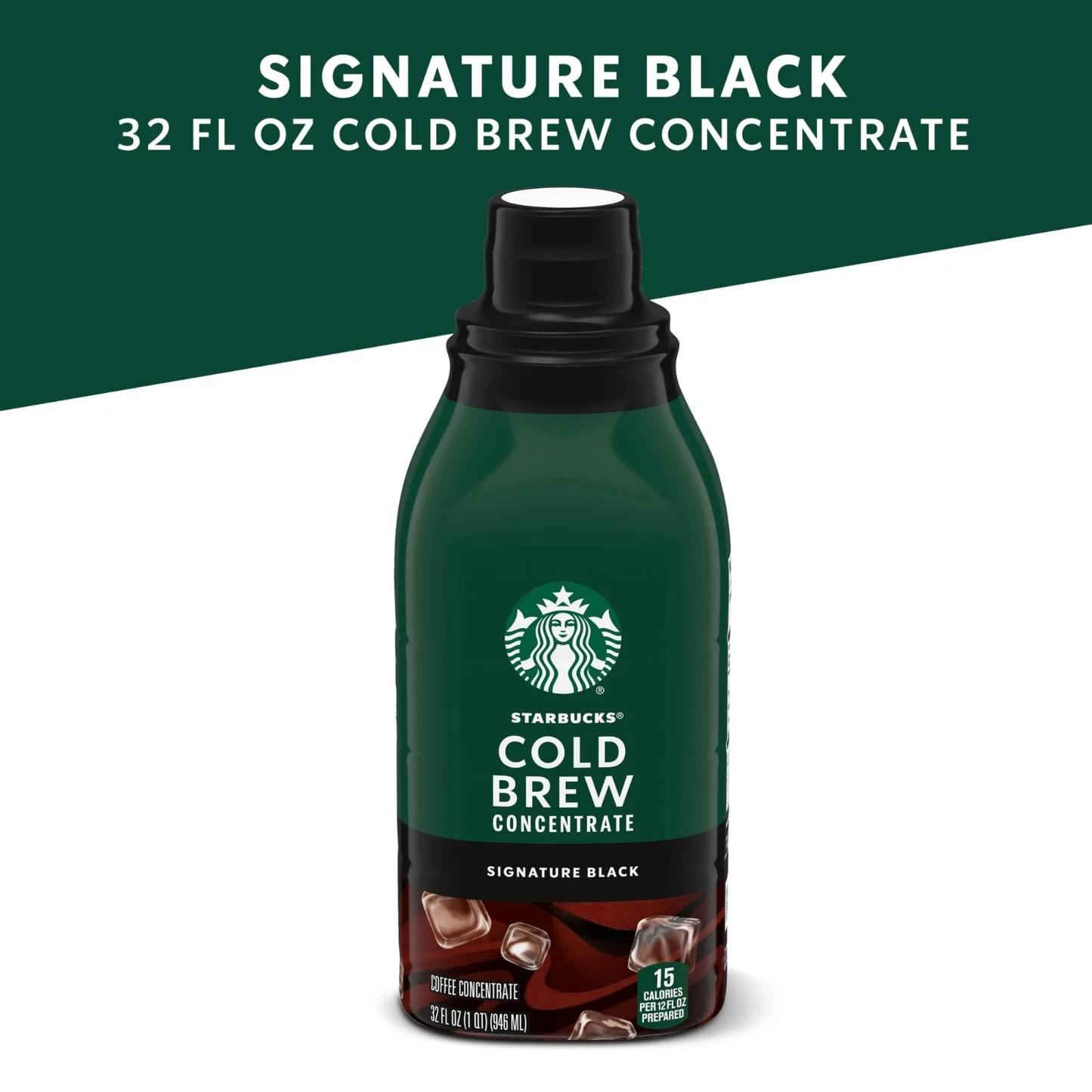 Starbucks Signature Black Coffee, Bottled Cold Brew Coffee Concentrate Drink, 32 oz