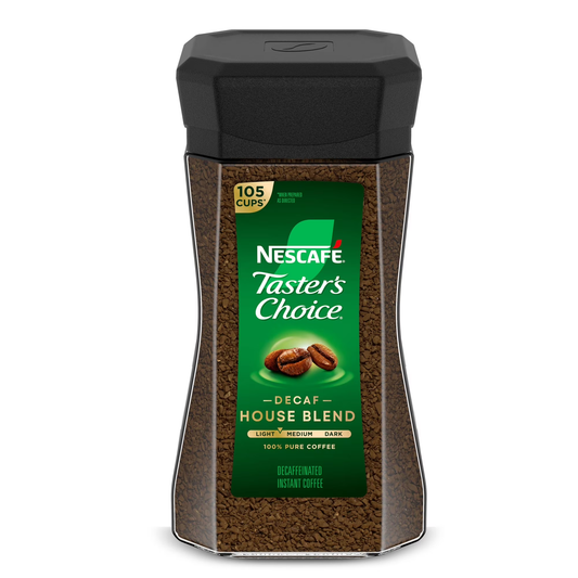 NESCAFÉ Taster's Choice Decaf House Blend, Medium Light Roast Instant Coffee, 7 oz