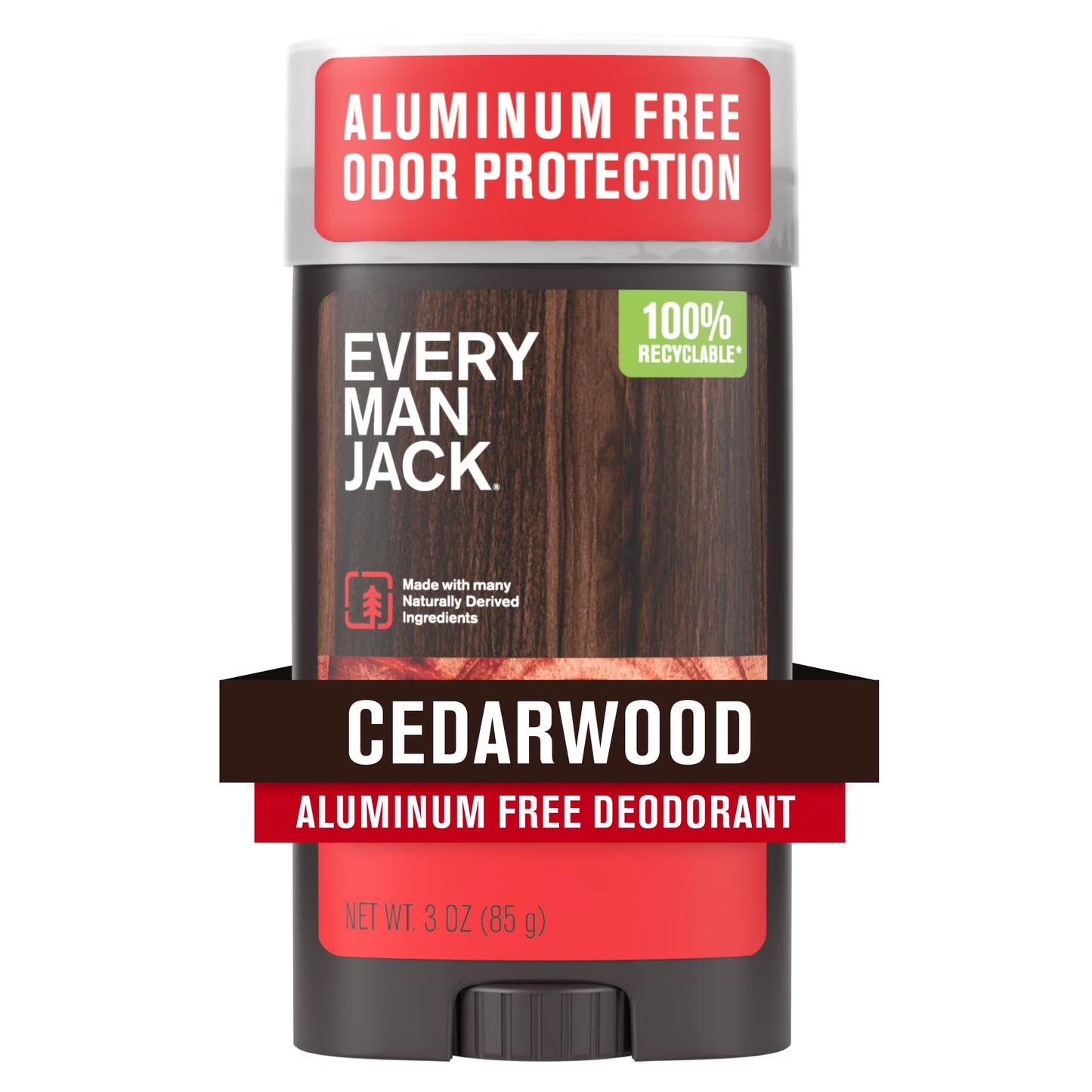 Every Man Jack Aluminum Free Natural Deodorant, Cedarwood, 3 Oz