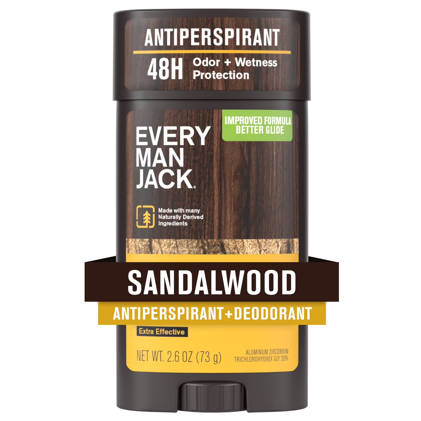 Every Man Jack Sandalwood Antiperspirant Deodorant, 2.6 Oz