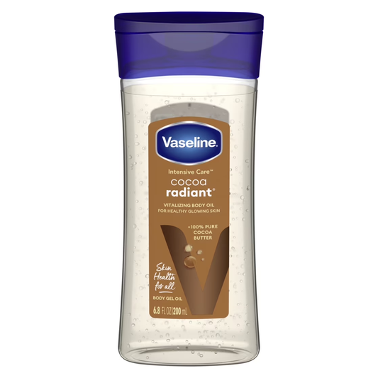 Vaseline Intensive Care Cocoa Radiant Body Gel Oil for Glowing Skin, 6.8 oz