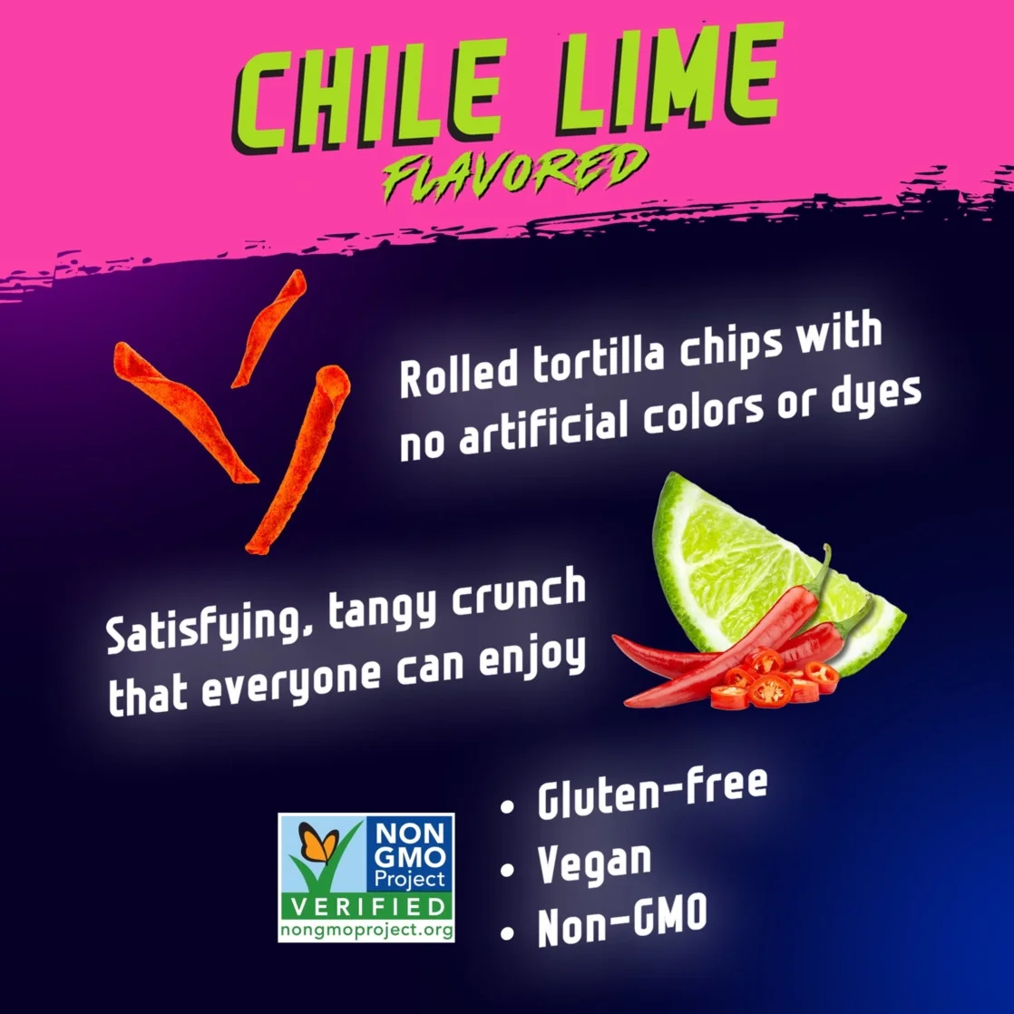 Zack's Mighty Chile Lime Rolled Tortilla Chips, 7 oz