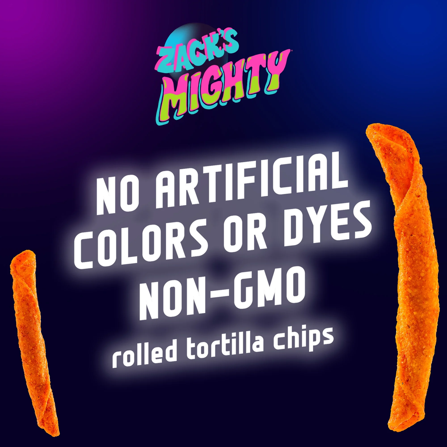 Zack's Mighty Fiery Nacho Rolled Tortilla Chips, 7 oz