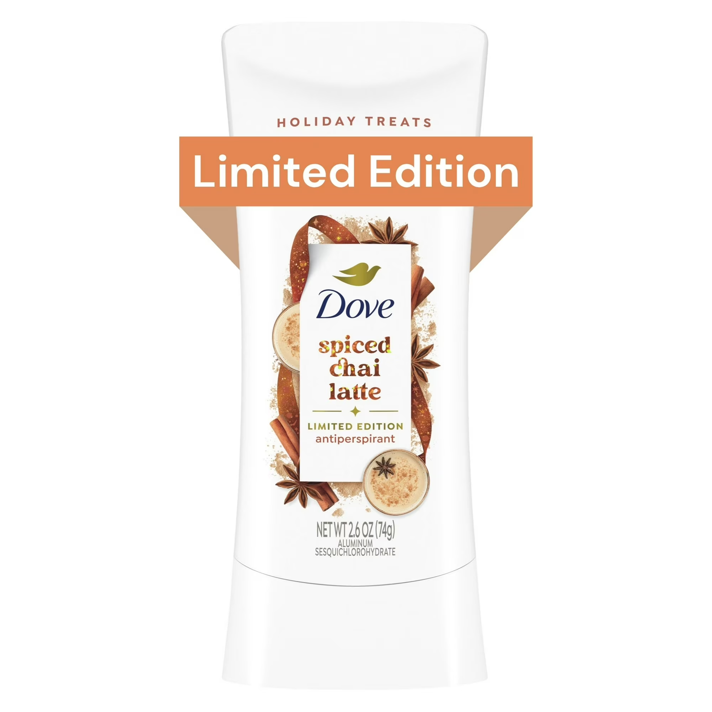 Dove Limited Edition Antiperspirant Deodorant Spiced Chai Latte, 2.6 oz