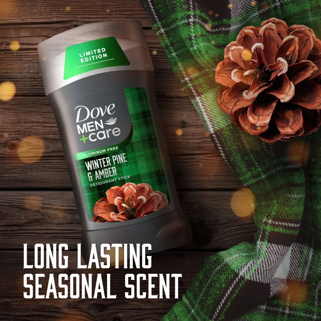 Dove Men+Care Antiperspirant Deodorant for Men, Winter Pine & Amber, 3 oz