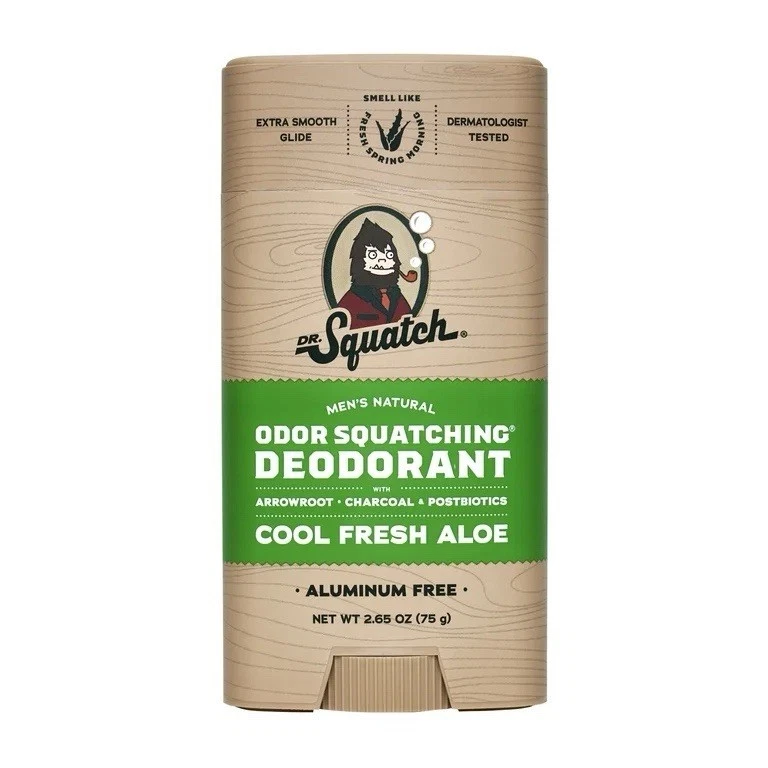 Dr. Squatch Cool Fresh Aloe Natural Deodorant for Men, 2.65 oz