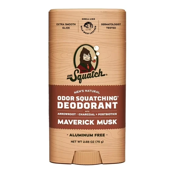 Dr. Squatch Maverick Musk Natural Deodorant for Men, 2.65 oz