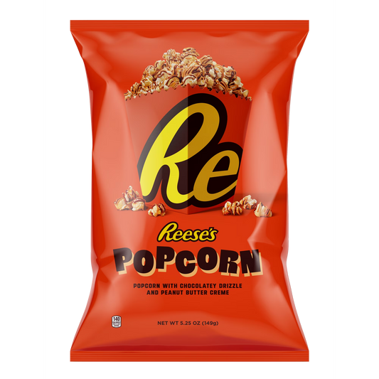 Reese's Peanut Butter Chocolate Drizzled Popcorn Snack, 5.25 oz