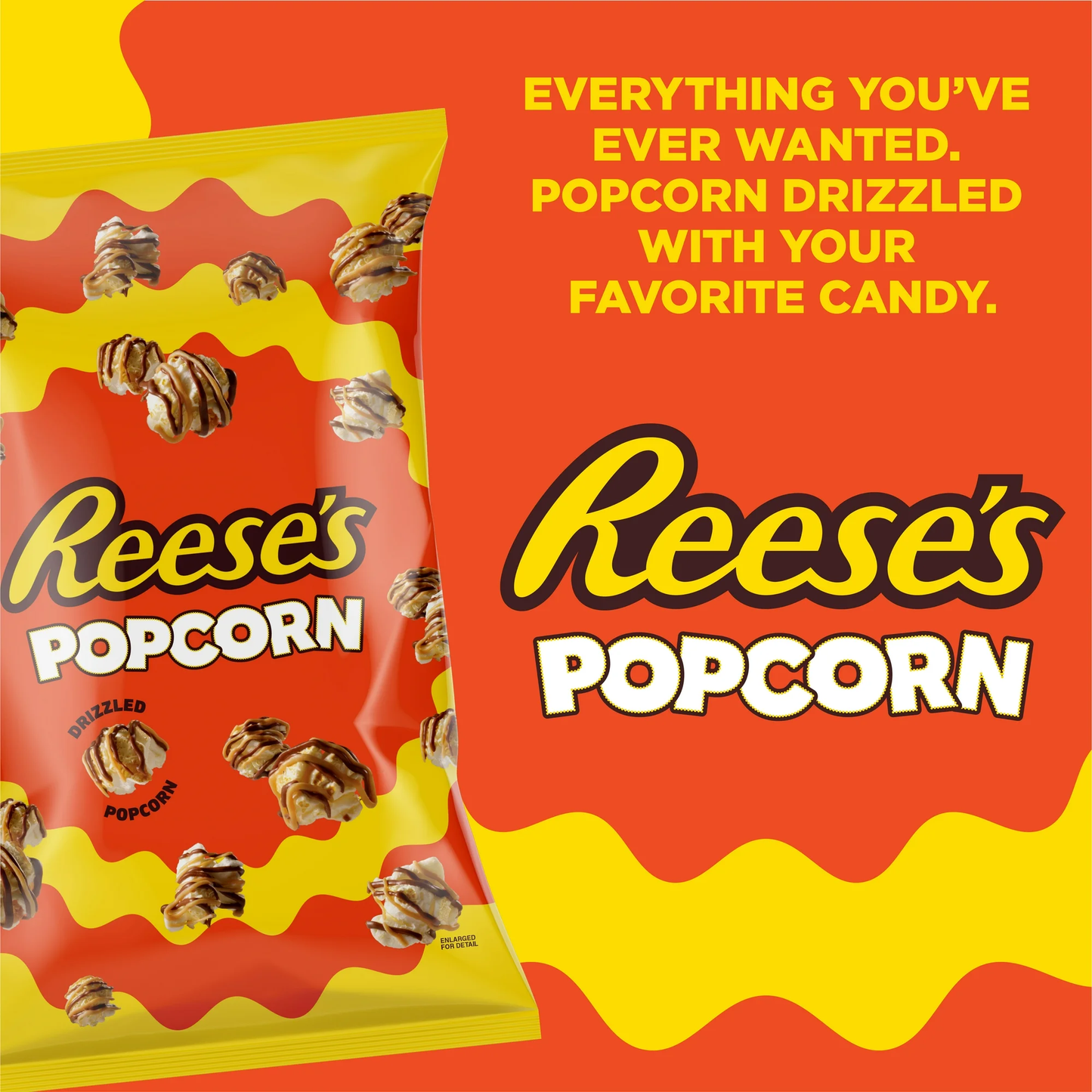 Reese's Peanut Butter Chocolate Drizzled Popcorn Snack, 5.25 oz
