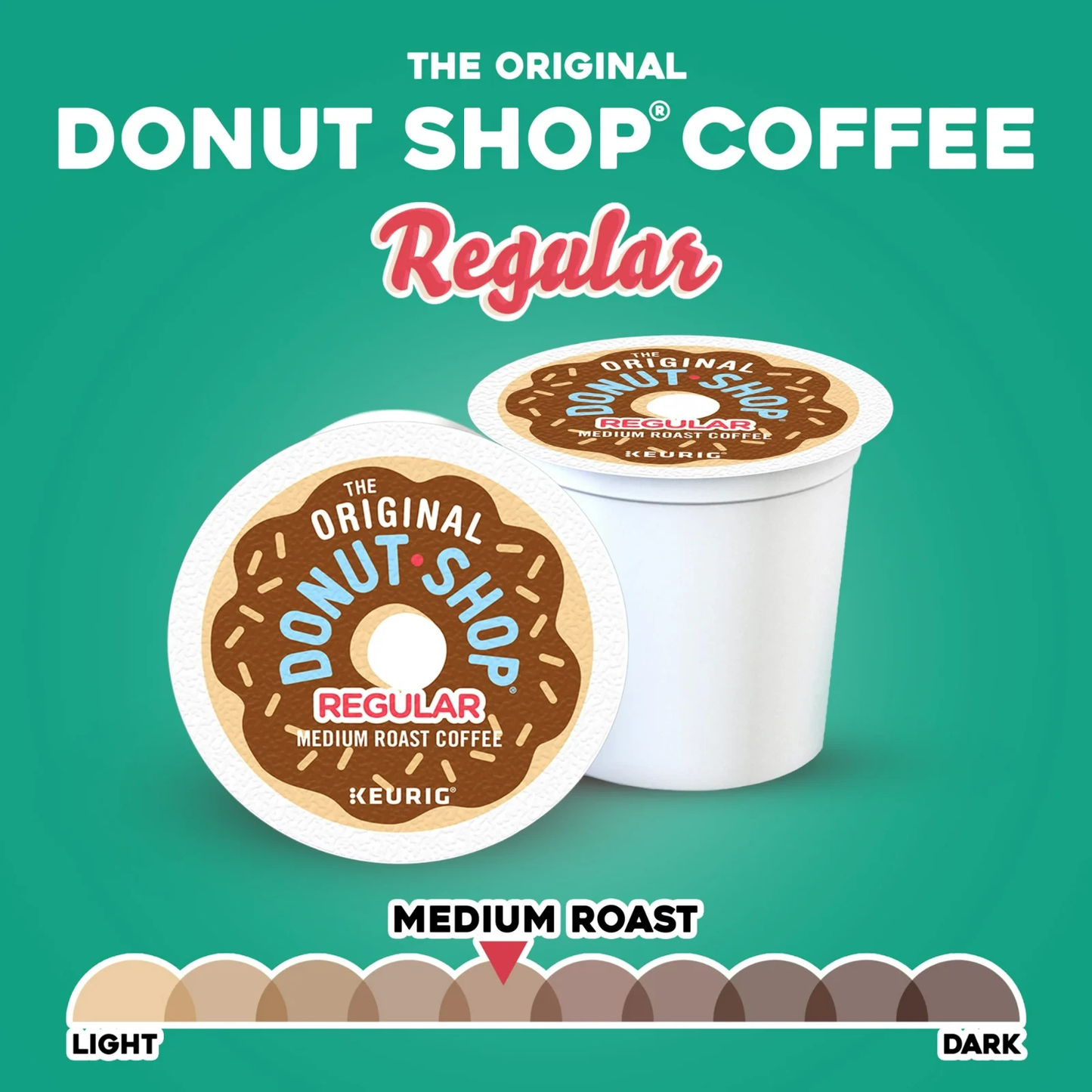 The Original Donut Shop, Regular Medium Roast K-Cup Coffee Pods, 24 Count