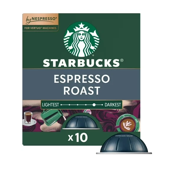 Starbucks Nespresso Espresso Roast, Dark Roast Nespresso Pods, 10 Count