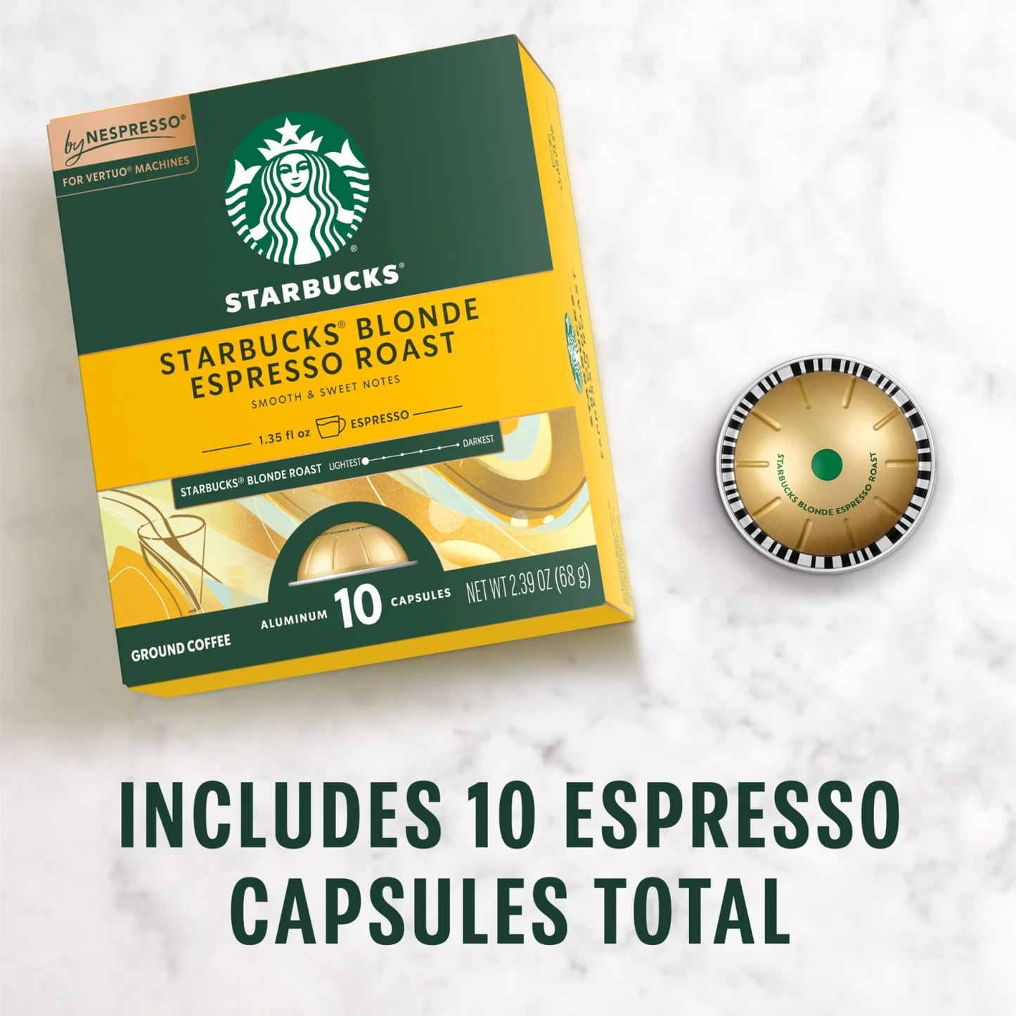 Starbucks Nespresso Original Line Starbucks Blonde Espresso Roast - 10 Count