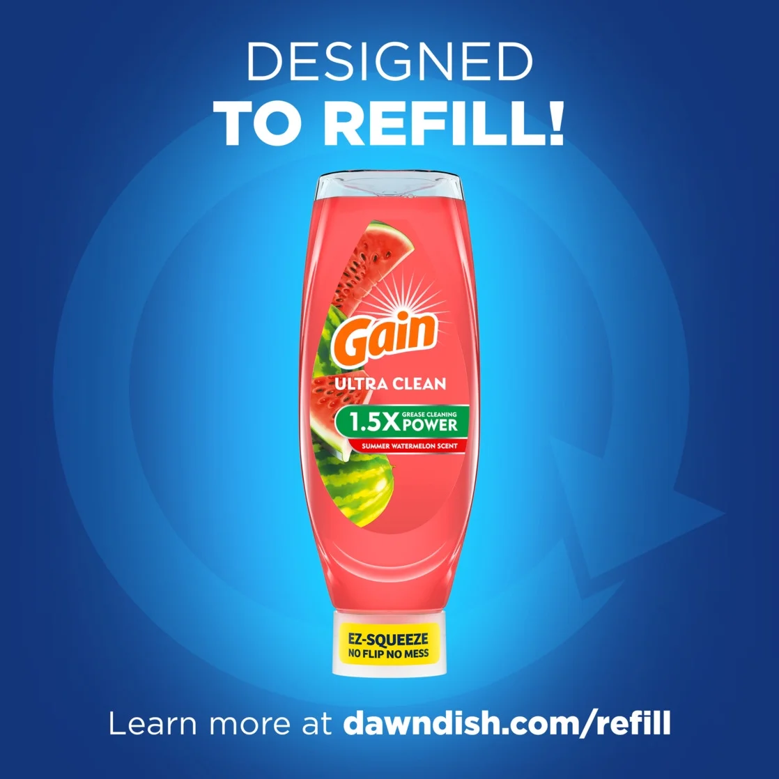 Gain Ultra Original Dish Soap, Dishwashing Liquid, Summer Watermelon, 24.3 fl oz