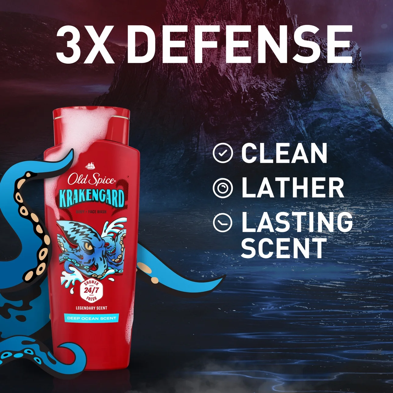 Old Spice Body Wash for Men, Krakengard for All Skin Types, 24 fl oz