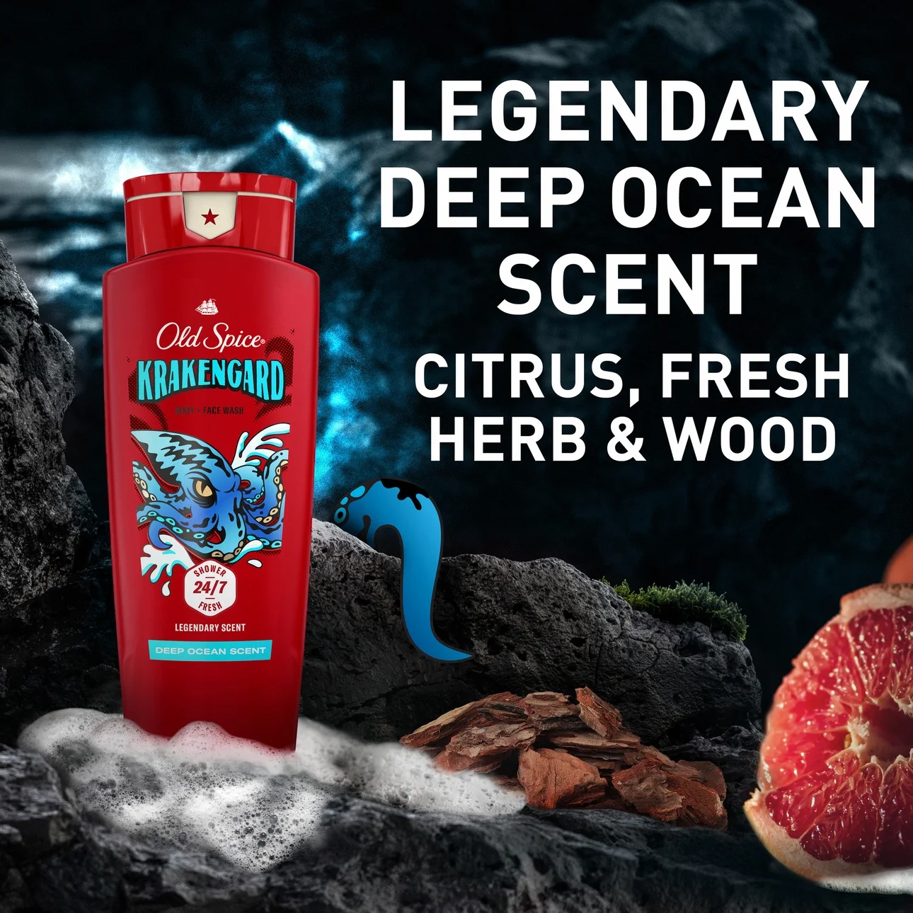 Old Spice Body Wash for Men, Krakengard for All Skin Types, 24 fl oz