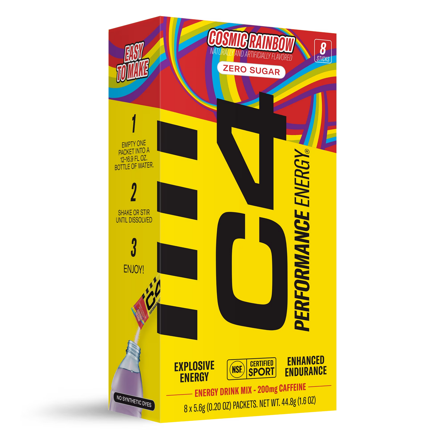 C4 Performance Energy Powder Drink Mix, Cosmic Rainbow, 8 Pack