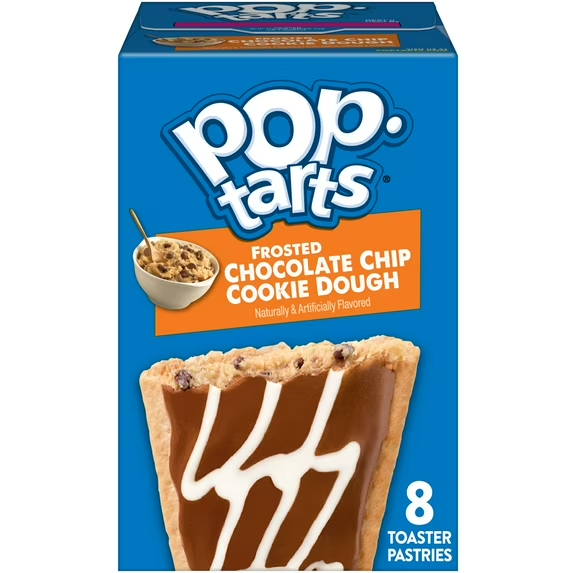 Pop-Tarts Frosted Chocolate Chip Cookie Dough Toaster Pastries, Breakfast Foods, Shelf-Stable, 27 oz (8 Count)