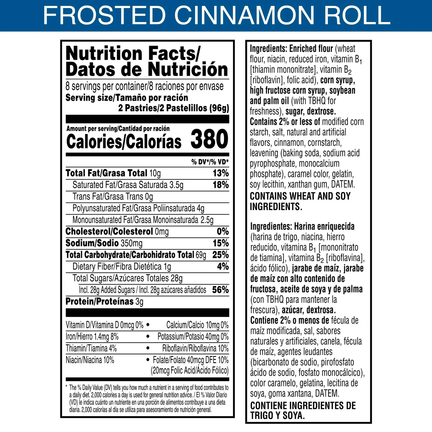Pop-Tarts Frosted Cinnamon Roll Toaster Pastries, Breakfast Foods, Shelf-Stable, 27 oz (16 Count)