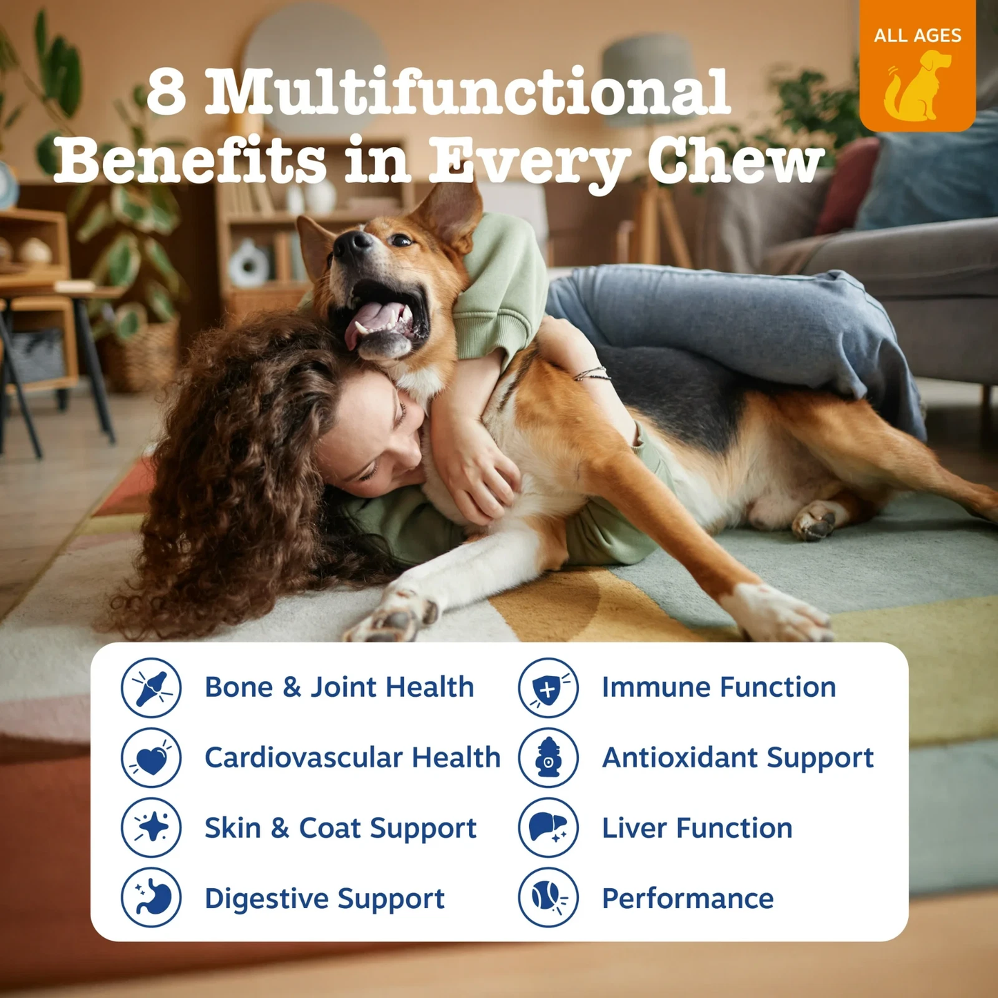 Zesty Paws 8-in-1 Multivitamin Bites for Dogs, Overall Wellbeing, Chicken 60ct