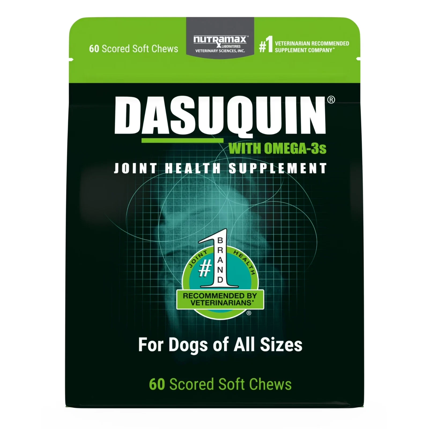 Nutramax Dasuquin with Omega-3s for Dogs Joint Health Supplement, 60 Count Soft