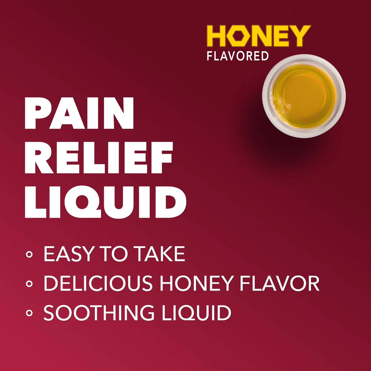 Vicks PainQuil Pain Relief Liquid, Acetaminophen 1000mg Pain Reliever, Honey Flavored, 12 fl oz
