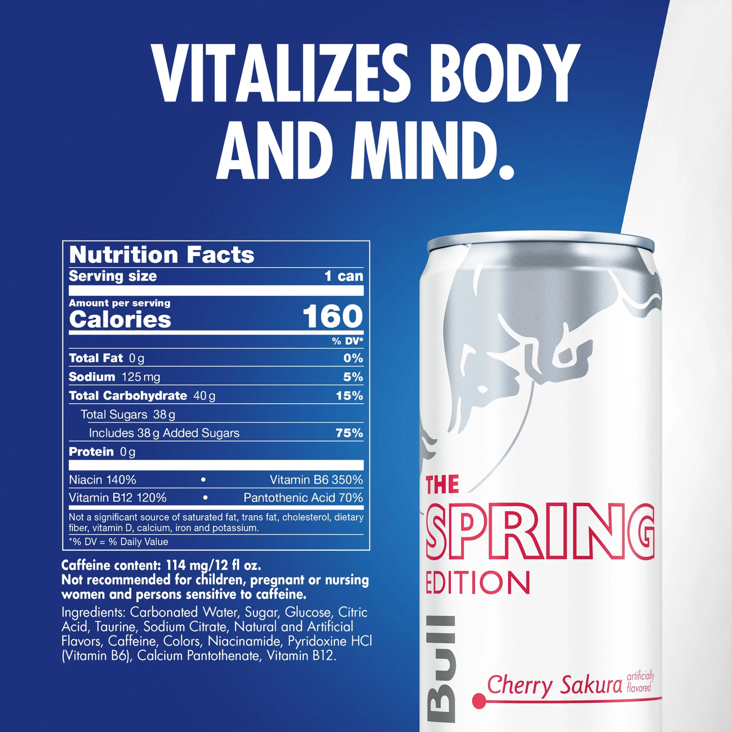 Red Bull Spring Edition Energy Drink, Cherry Sakura, 12 fl. oz., Pack of 4