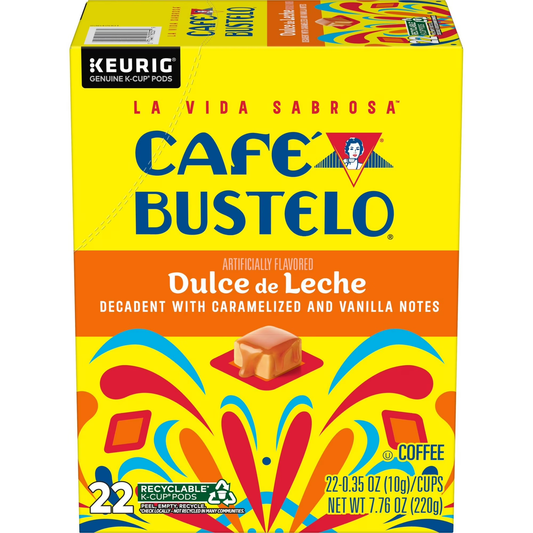 Cafe Bustelo Dulce de Leche Flavored Coffee, 22 Ct. K Cup pods