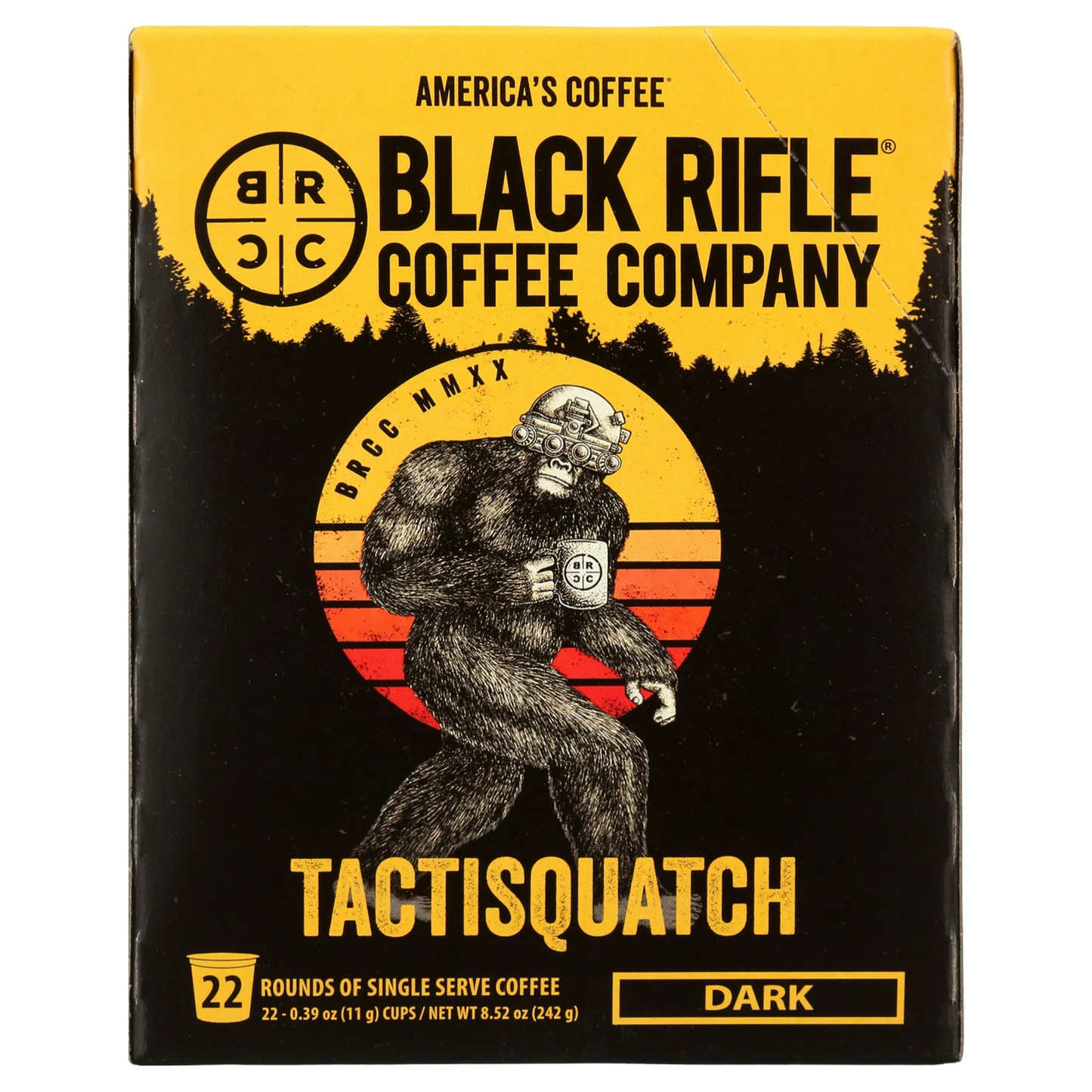 Black Rifle Coffee Company Tactisquatch K-Cup Pods, Dark Roast, 22 Ct