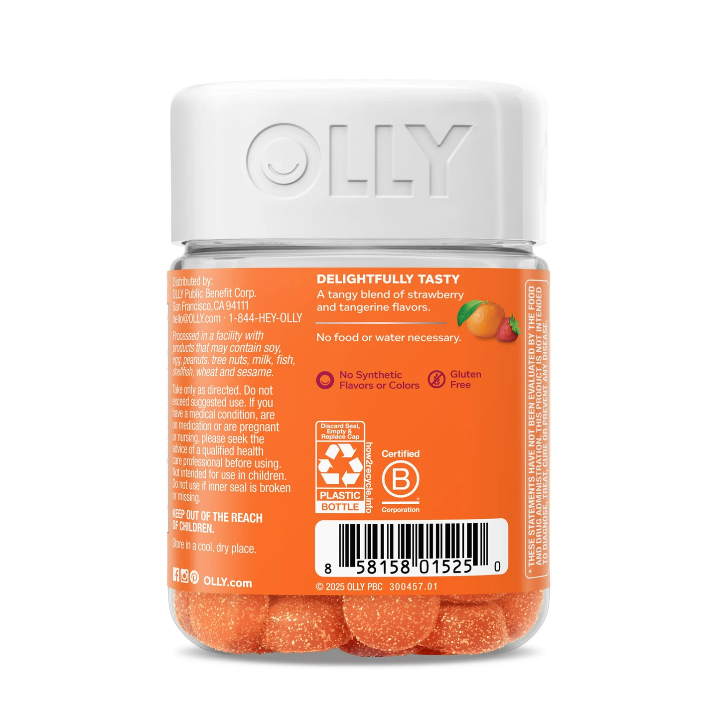 OLLY Laser Focus Gummy Supplement with Ginseng Extract and Alpha GPC, 36 Count