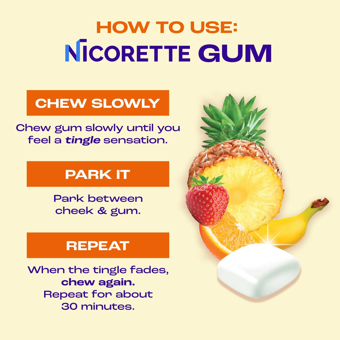 Nicorette Nicotine Gum, Stop Smoking Aids, 4 Mg, Fruit Chill, 160 Count